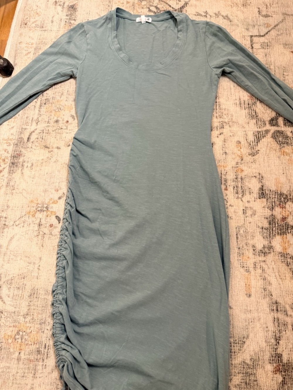 Anthropologie Sundry pullover long sleeves XS orange fitted tshirt dress size 0